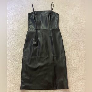 Black faux leather dress